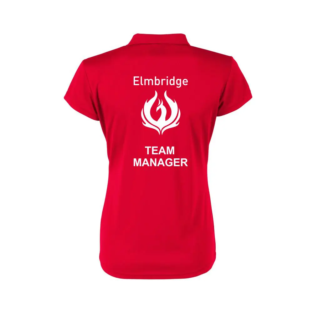 Elmbridge Phoenix Swimming Club Ladies Red Stanno Polo Shirt - Image 3
