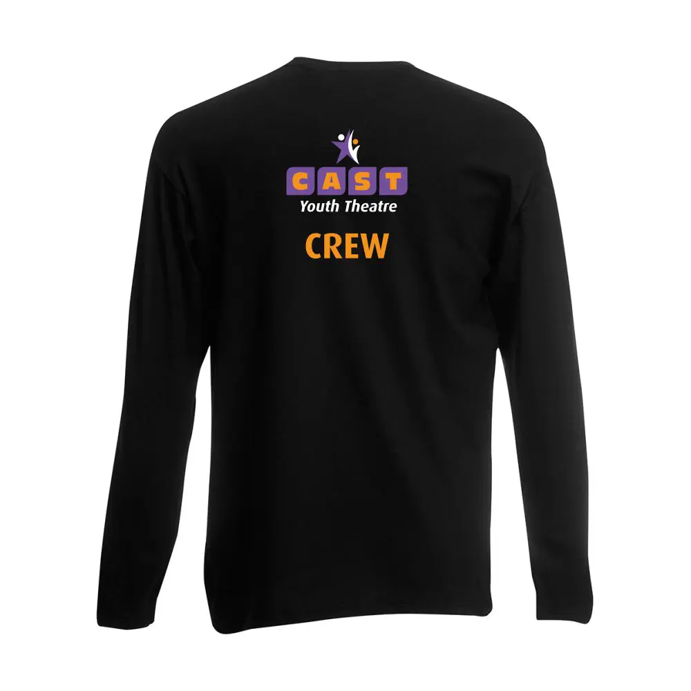 CAST Youth Theatre Adult CREW Long Sleeved T-Shirt (Black) - Image 2