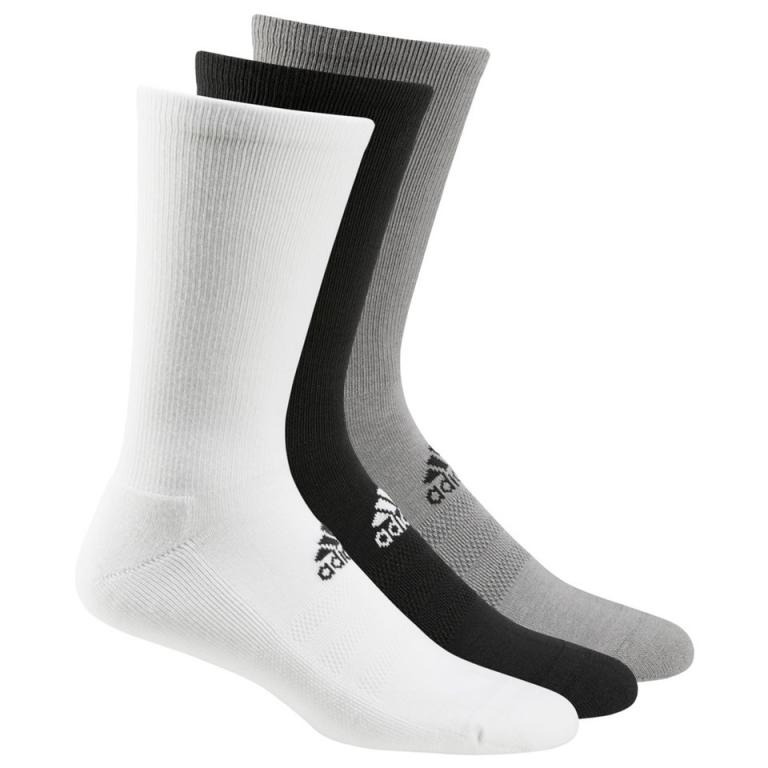 adidas® 3-pack golf crew socks Black/White/Grey