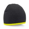 Two-tone pull-on beanie Black/Fluorescent Yellow