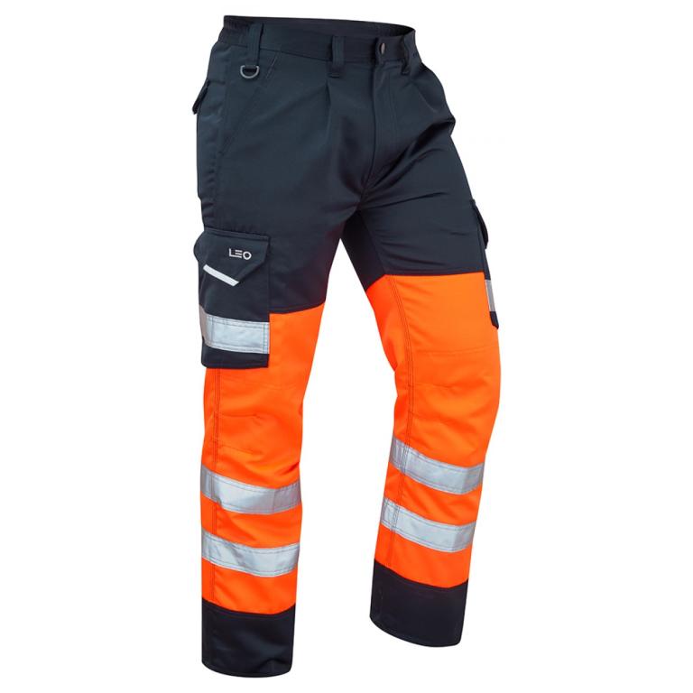 Bideford ISO 20471 Cl 1 Poly/Cotton Cargo Trouser Orange/Navy