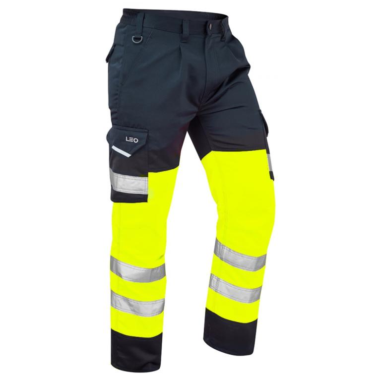 Bideford ISO 20471 Cl 1 Poly/Cotton Cargo Trouser Yellow/Navy
