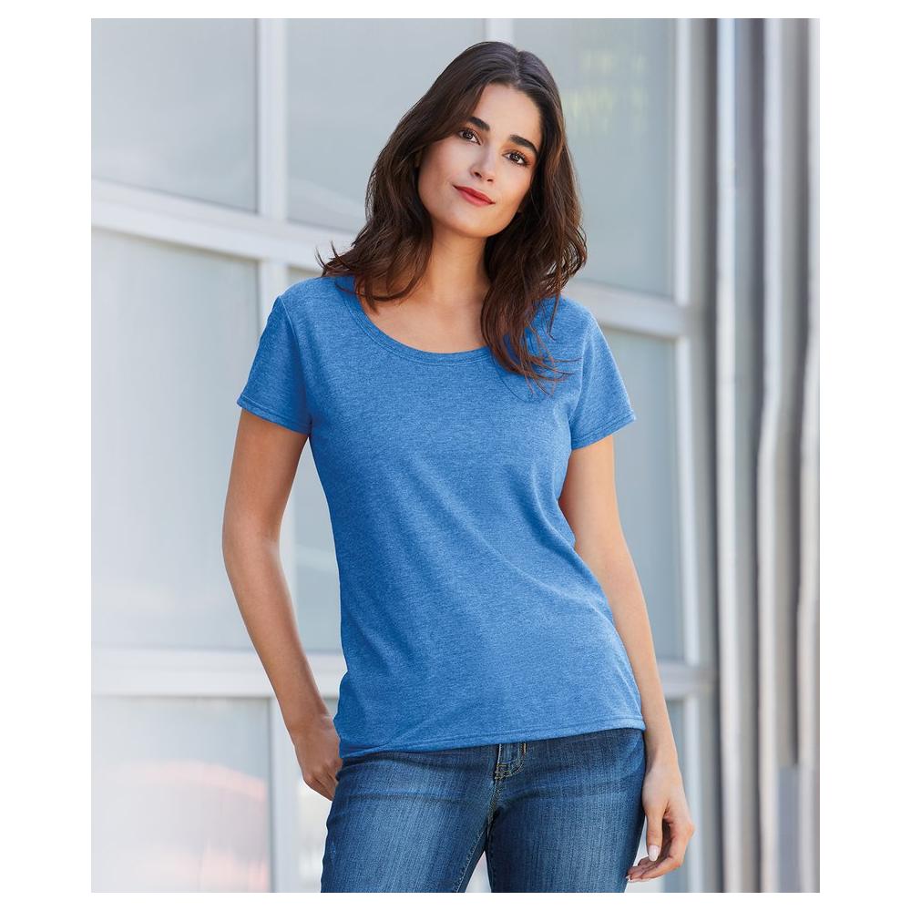 deep scoop neck tee women's