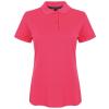 Women's micro-fine piqué polo shirt Fuchsia