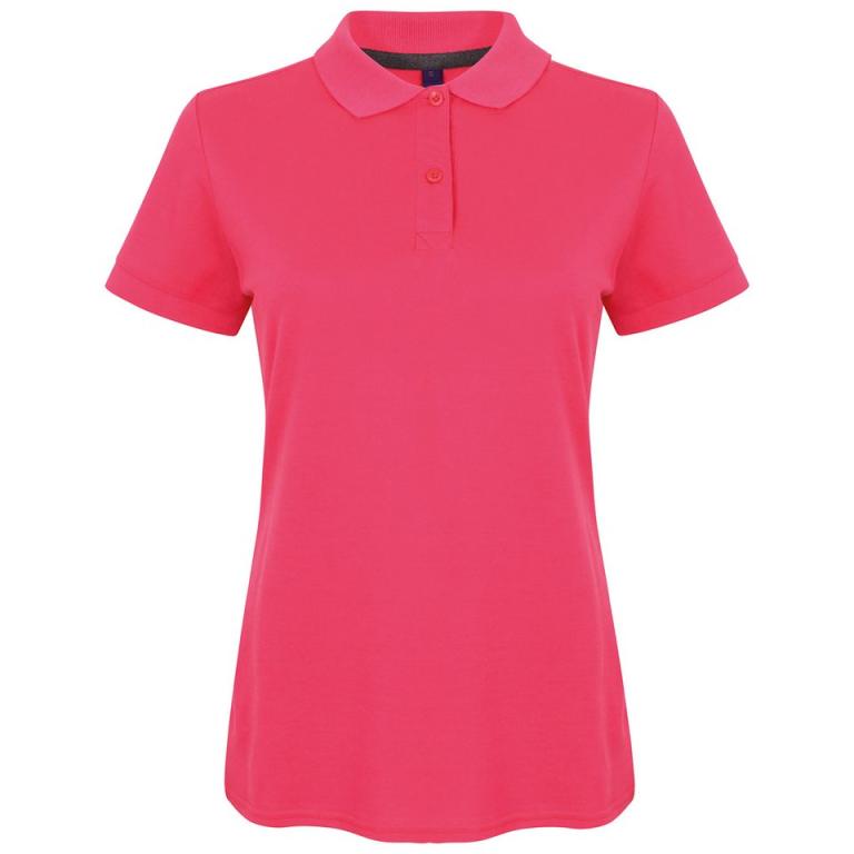 Women's micro-fine piqué polo shirt Fuchsia