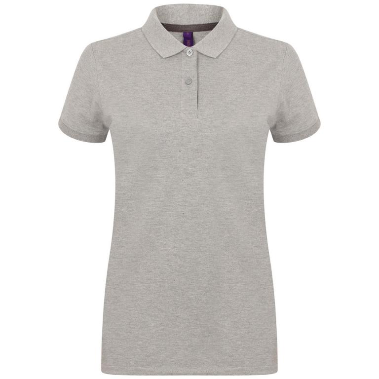 Women's micro-fine piqué polo shirt Heather Grey
