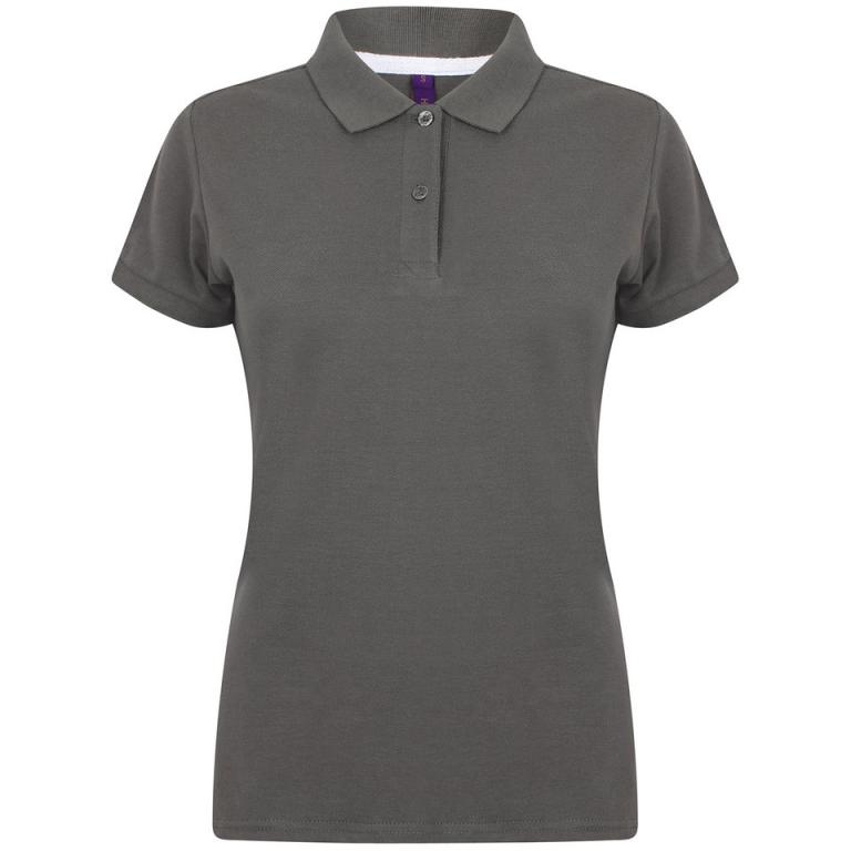 Women's micro-fine piqué polo shirt Steel Grey