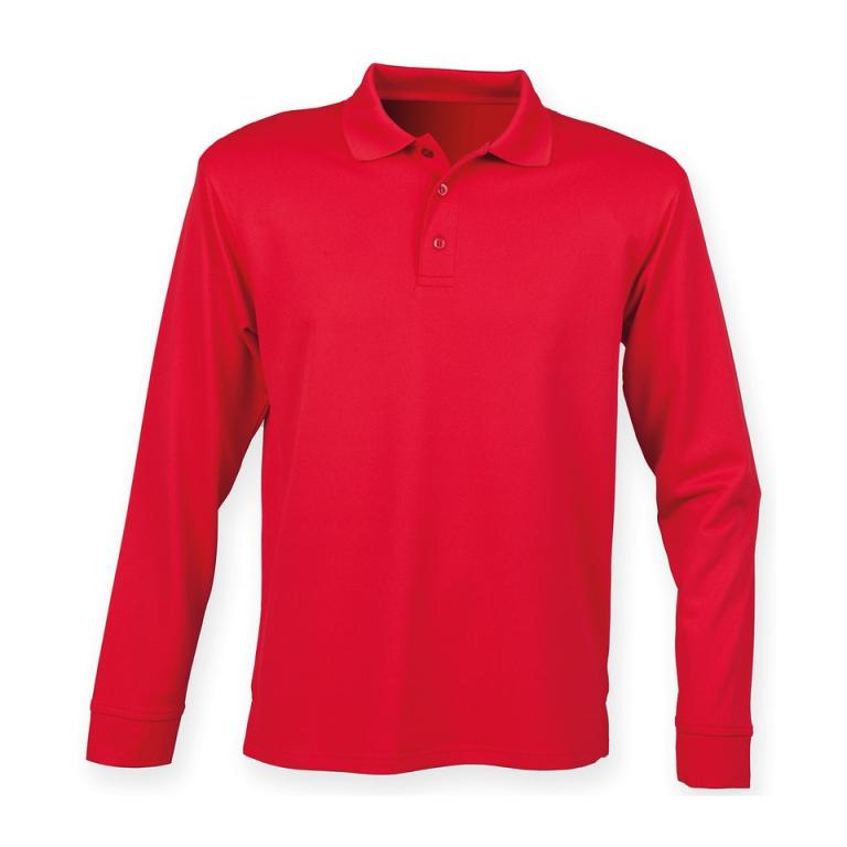 Long sleeve Coolplus® polo shirt Classic Red