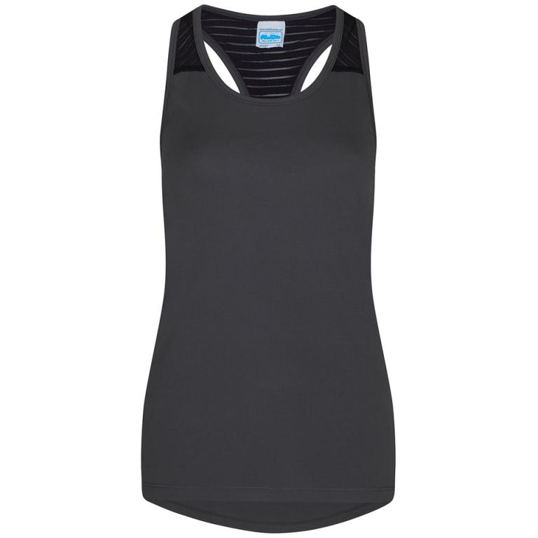 Women's cool smooth workout vest Charcoal/Black
