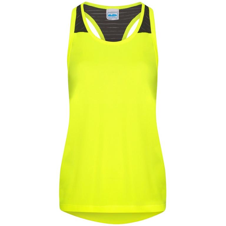 Women's cool smooth workout vest Electric Yellow/Black