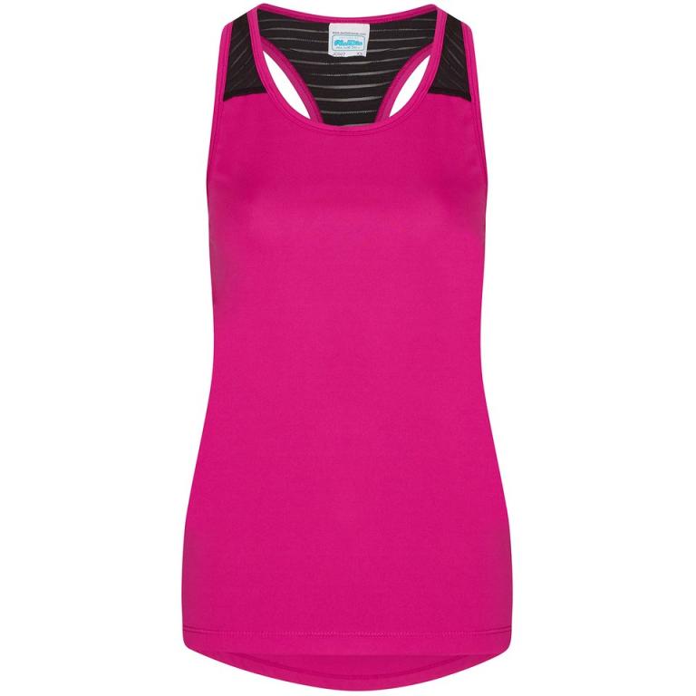 Women's cool smooth workout vest Hot Pink/Black
