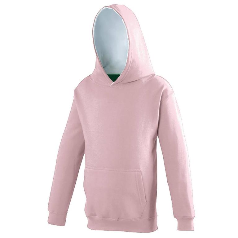 Kids varsity hoodie Baby Pink/Arctic White
