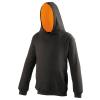 Kids varsity hoodie Jet Black/Orange Crush