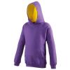 Kids varsity hoodie Purple/Sun Yellow
