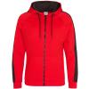 Sports polyester zoodie Fire Red/Jet Black