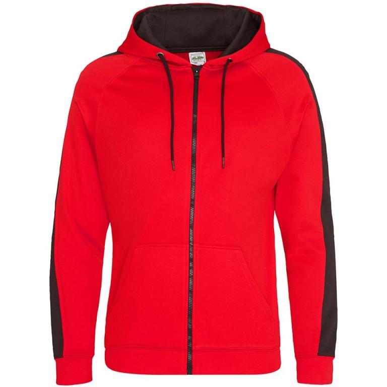Sports polyester zoodie Fire Red/Jet Black