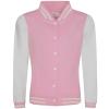 Women's varsity jacket Baby Pink/White