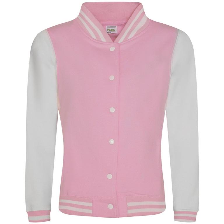 Women's varsity jacket Baby Pink/White