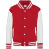 Kids varsity jacket Fire Red/White
