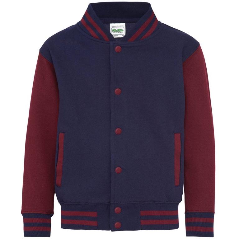 Kids varsity jacket Oxford Navy/Burgundy