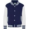 Kids varsity jacket Oxford Navy/White