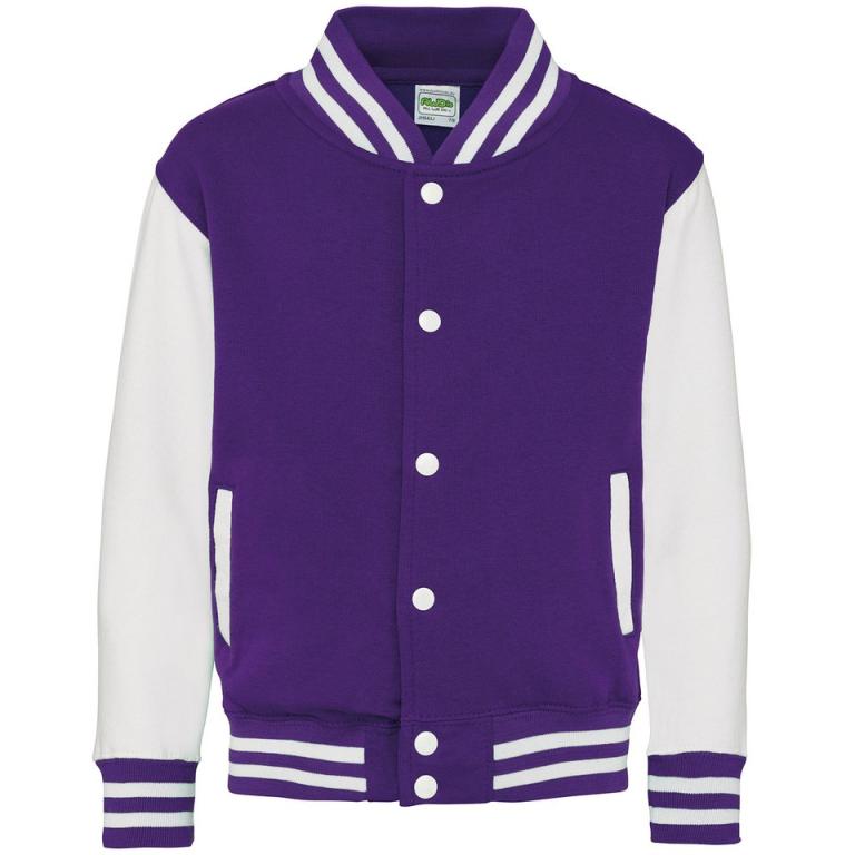 Kids varsity jacket Purple/White