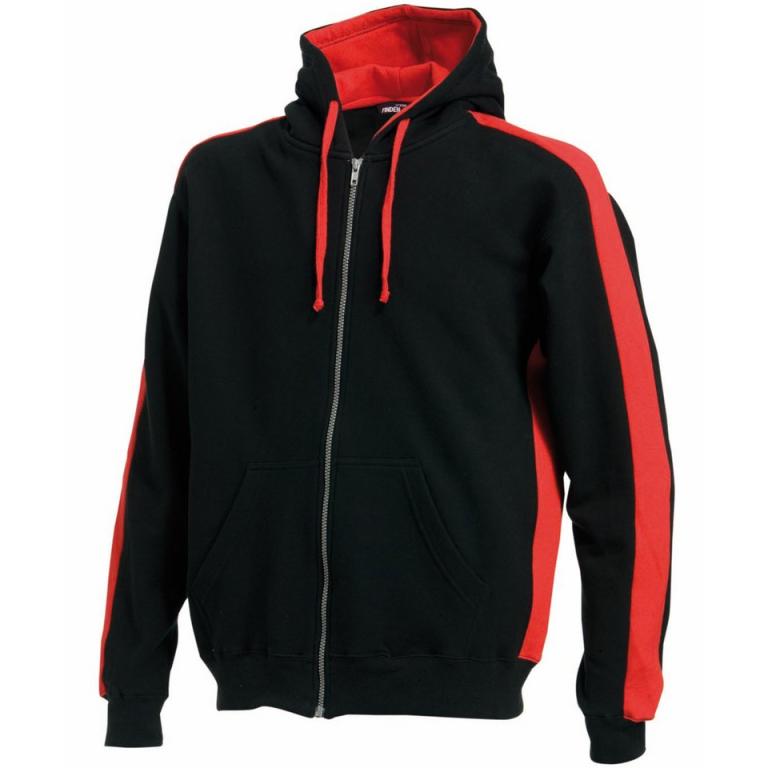 Full-zip hoodie Black/Red