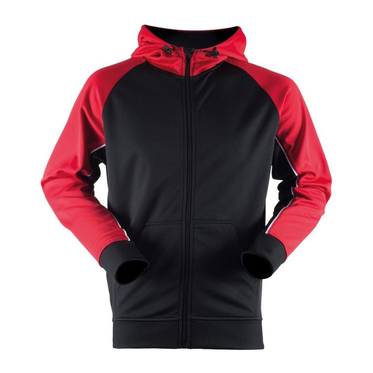 Panelled sports hoodie Black/Red/White