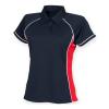 Women's piped performance polo Navy/Red/White