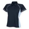 Women's piped performance polo Navy/Sky/White