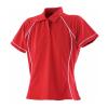 Women's piped performance polo Red/White