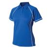 Women's piped performance polo Royal/White
