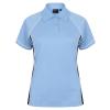 Women's piped performance polo Sky/Navy/White