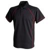 Kids piped performance polo Black/Red