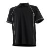 Kids piped performance polo Black/White