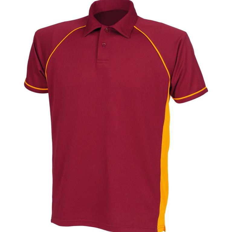 Kids piped performance polo Maroon/Amber/Amber