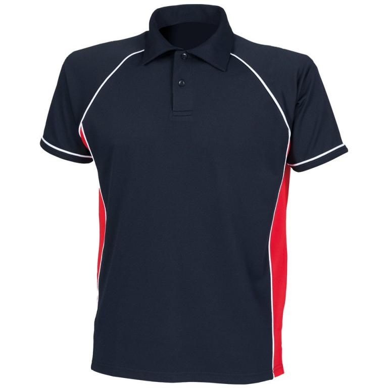 Kids piped performance polo Navy/Red/White