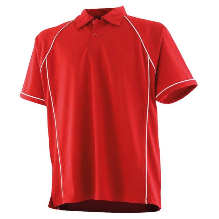 Kids piped performance polo Red/White