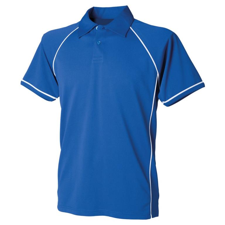 Kids piped performance polo Royal/White