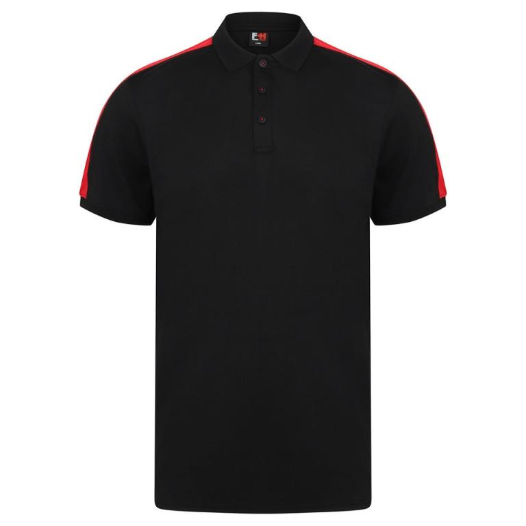 Contrast panel polo Black/Red