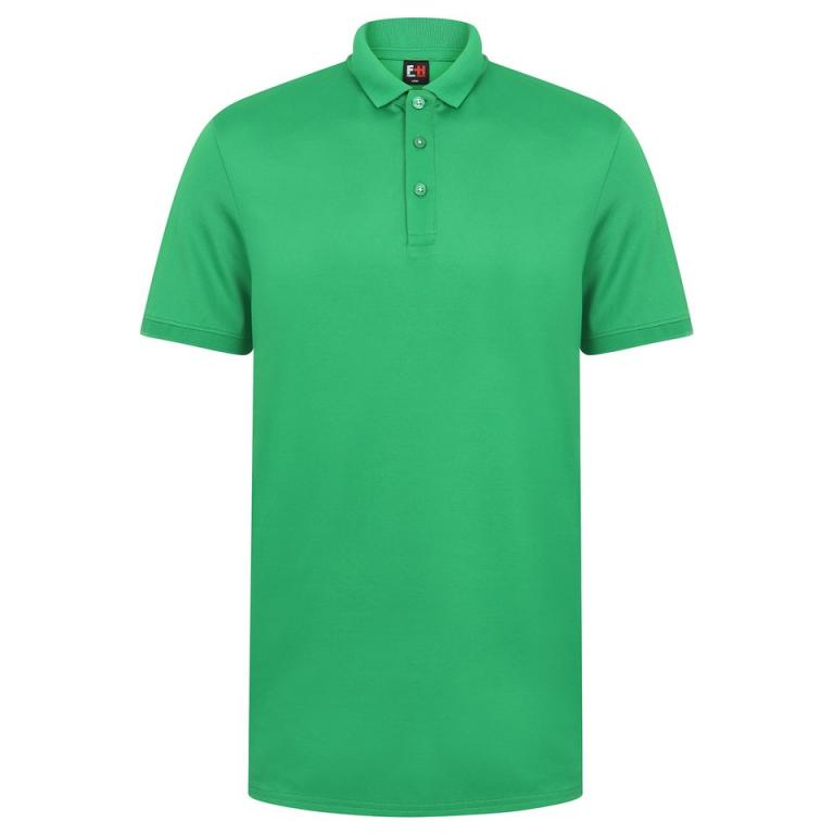 Contrast panel polo Kelly Green/White