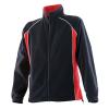 Women's piped microfleece jacket Black/Red/White