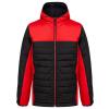 Hooded contrast padded jacket Black/Red