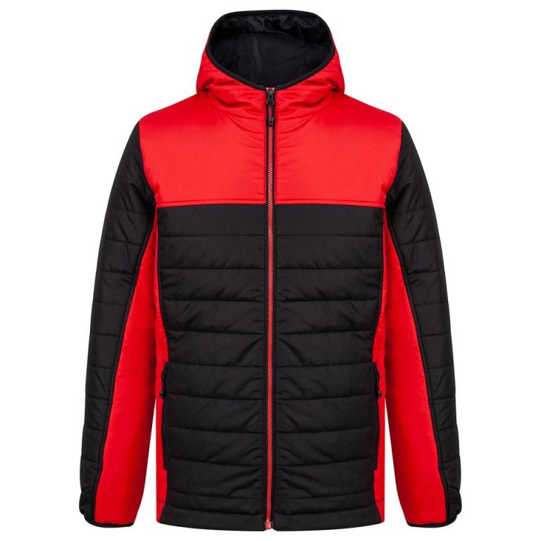 Hooded contrast padded jacket Black/Red