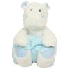 Hippo with blanket White/Blue