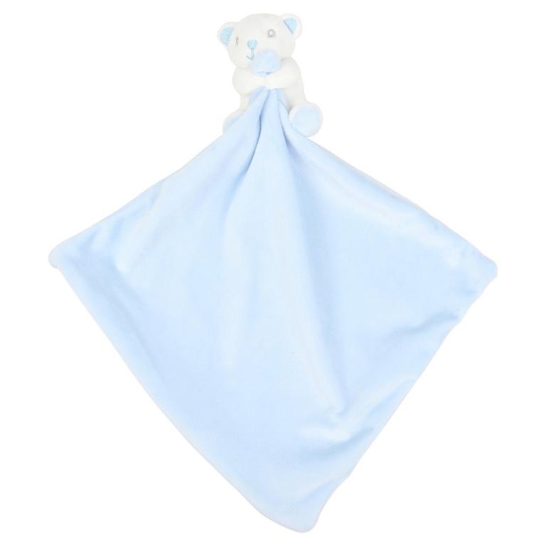 Baby animal comforter with rattle Blue Bear