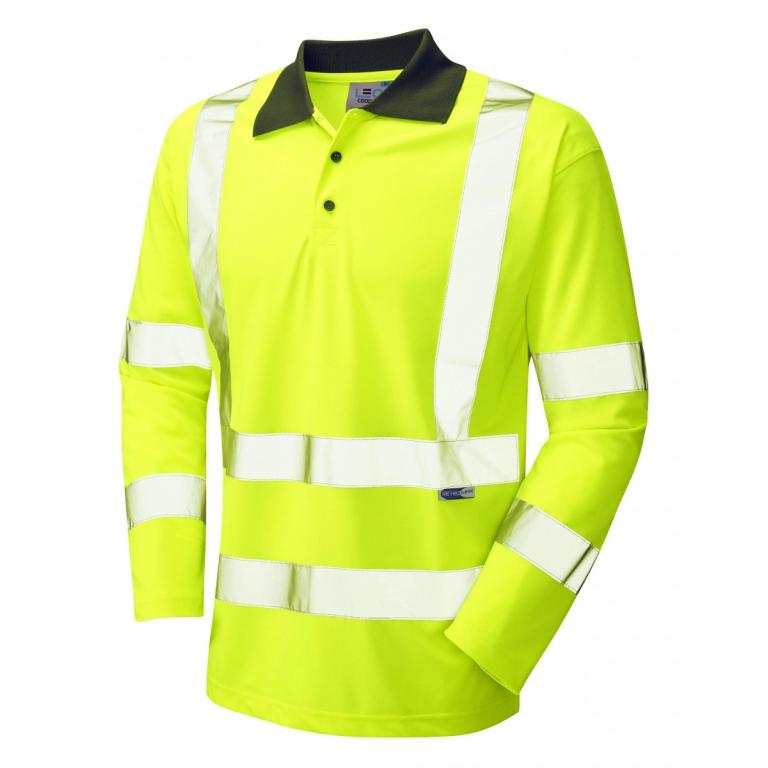 Woolsery ISO 20471 Cl 3 Coolviz Sleeved Polo Shirt (Ecoviz) Yellow