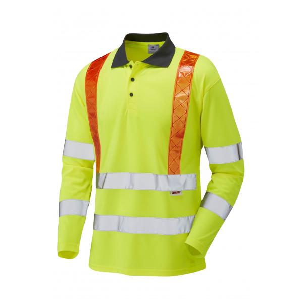 Bickleton ISO 20471 Cl 3 Orange Brace Coolviz Sleeved Polo Shirt (Ecoviz)