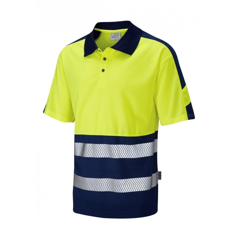 Watersmeet ISO 20471 Cl 1 Dual Colour Coolviz Plus Polo Shirt Yellow/Navy