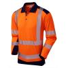 Wringcliff ISO 20471 Class 2 Dual Colour Coolviz Plus Sleeved Polo Shirt Orange/Navy
